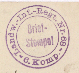 Feldpoststempel der 6. Kompanie 1916