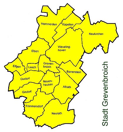 Ortsteile von Grevenbroich im Rhein-Kreis Neuss
