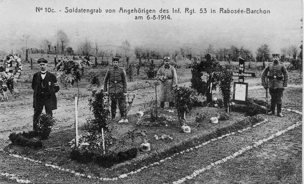 Soldatengrab in Rabosée-Barchon (Frankreich) am 06.08.1914