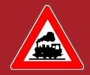 Warnschild: Vorsicht Eisenbahn