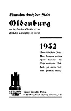 Adressbuch Oldenburg 1932 Titel.djvu