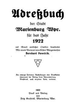 Adressbuch Marienburg 1922 Titel.djvu