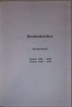 Beedenkirchen Kirchenbuch 1808-1875 Titel.jpg