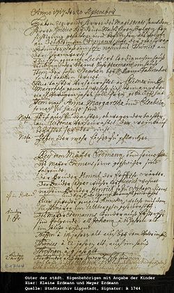 Das Dokument von 1717
