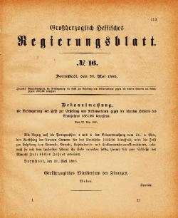 Grossherzogtum Hessen Regierungsblatt 1885.djvu