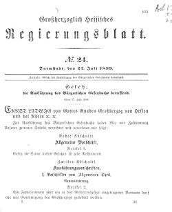 Grossherzoglich Hessisches Regierungsblatt Nr 24 Juli 1899 Seite 133.jpg