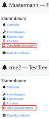 Stammbäume verwalten Standardstammbaum