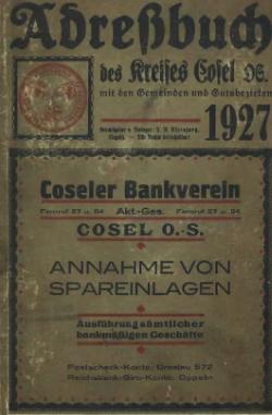 Adressbuch Cosel 1927 Titel.djvu
