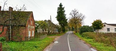 Dorfstraße in Groß Girratischken, ab 1938 Wartenhöfen, Kreis Elchniederung