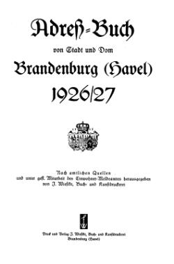 Adressbuch Brandenburg 1926 Titel.djvu