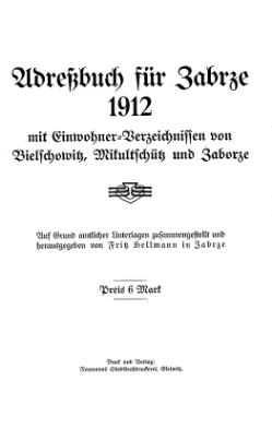 Adressbuch Zabrze 1912 Titel.djvu