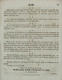 Grossherzoglich Hessisches Regierungsblatt Nr 34 Juli 1850 Seite 283.jpg