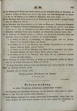 Grossherzoglich Hessisches Regierungsblatt Nr 38 Oktober 1862 Seite 673.jpg