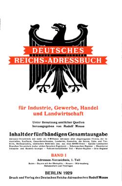 Deutsches Reichs-Adressbuch 1929 Band 1 Titel.djvu