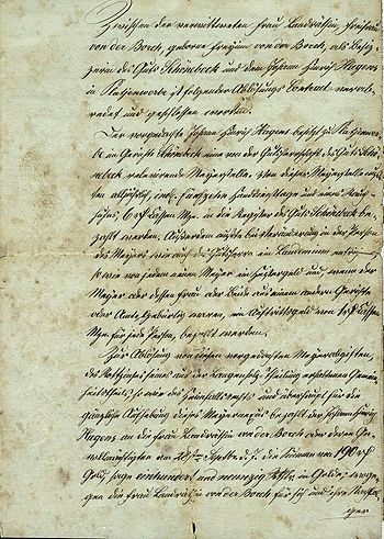 1832 Ablösungsvertrag Joh. Hinrich Hagens S. 1.jpg