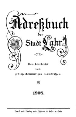 Adressbuch Lahr 1908 Titel.djvu