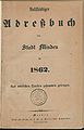 Vollständiges Adreßbuch der Stadt Minden für 1862, Titelblatt.jpg