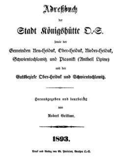Adressbuch Königshütte 1893 Titel.djvu