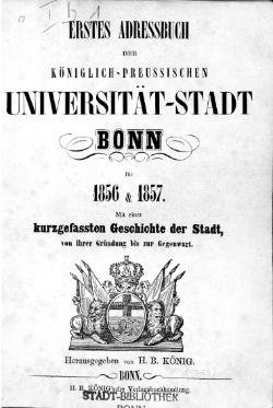 Adressbuch Bonn 1856 Titelblatt.djvu
