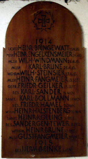 Loehne Kriegerdenkmal Gedenktafel Christuskirche Obernbeck 1914-18 1.jpg