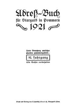 Adressbuch Stargard 1921 Titel.djvu