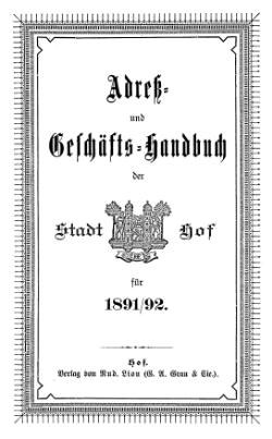Adressbuch Hof 1891 Titel.djvu