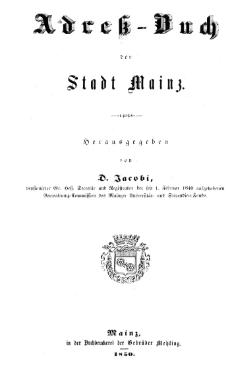 Adressbuch Mainz 1850 Titel.djvu
