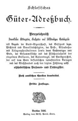 Güteradressbuch Schlesien 1886 Titel.djvu