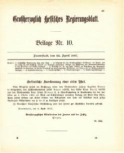 Grossherzogtum Hessen Regierungsblatt 1887.djvu