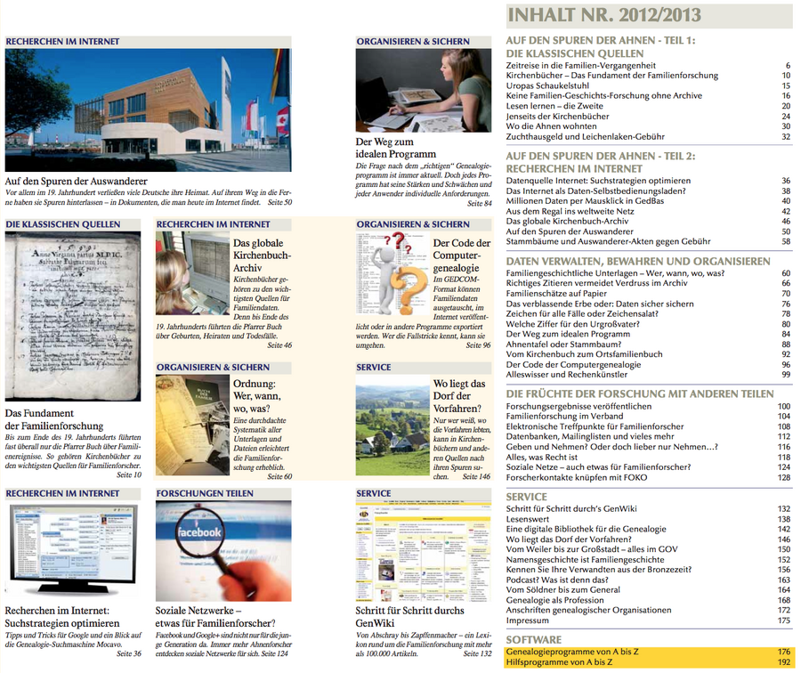 Inhaltsverzeichnis Magazin Familienforschung Ausgabe 2012-2013.png