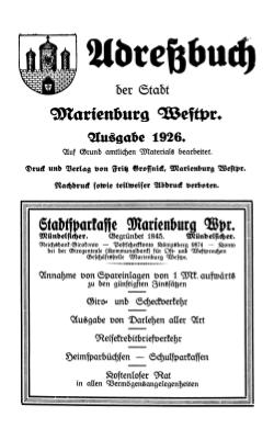 Adressbuch Marienburg 1926 Titel.djvu