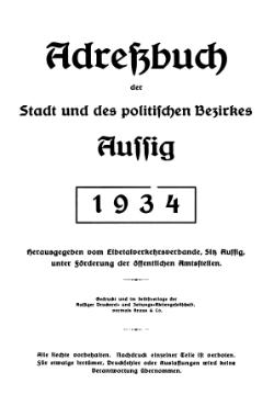 Adressbuch Aussig 1934 Titel.djvu