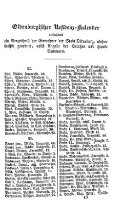 Adressbuch Oldenburg 1843 Titel.djvu