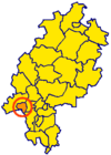 Lokalisierung der Landeshauptstadt Wiesbaden in Hessen