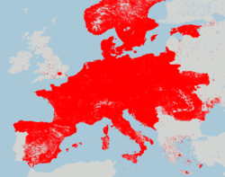 Karte des vom GOV in Europa abgedeckten Gebietes